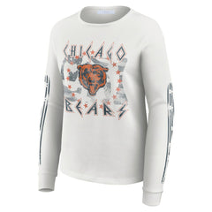 Chicago Bears WEAR by Erin Andrews Women's Graphic Waffle Long-Sleeve T-Shirt | NFL Online