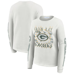 Green Bay Packers WEAR by Erin Andrews Women's Graphic Waffle Long-Sleeve T-Shirt | NFL New