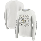 New Orleans Saints WEAR by Erin Andrews Women's Graphic Waffle Long-Sleeve T-Shirt | NFL On sale
