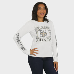 New Orleans Saints WEAR by Erin Andrews Women's Graphic Waffle Long-Sleeve T-Shirt | NFL On sale