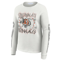 Cincinnati Bengals WEAR by Erin Andrews Women's Graphic Waffle Long-Sleeve T-Shirt | NFL On sale