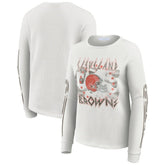 Cleveland Browns WEAR by Erin Andrews Women's Graphic Waffle Long-Sleeve T-Shirt | NFL Discount