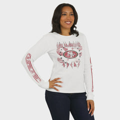 San Francisco 49ers WEAR by Erin Andrews Women's Graphic Waffle Long-Sleeve T-Shirt | NFL Outlet