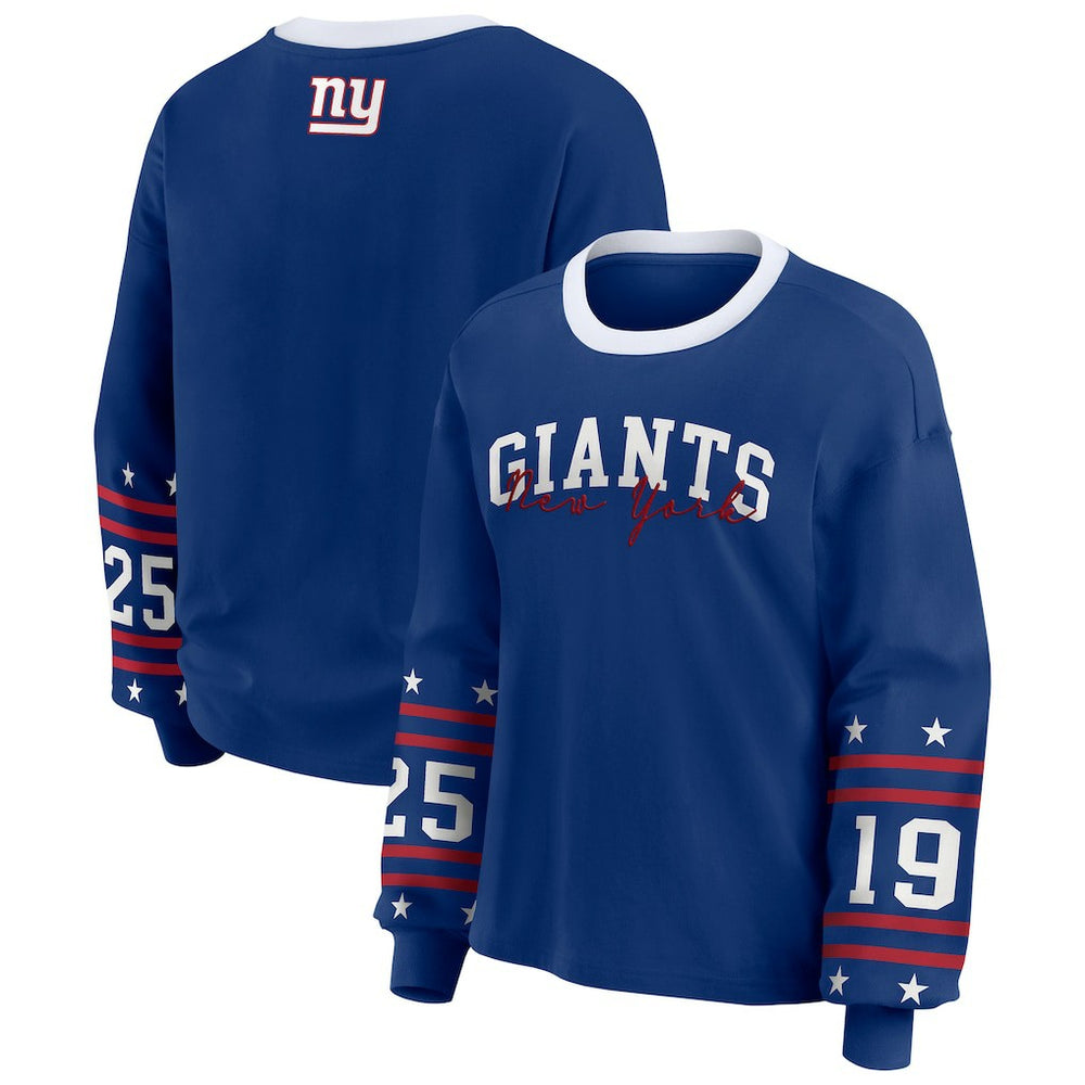 New York Giants WEAR by Erin Andrews Women's Sport Long-Sleeve T-Shirt | NFL Sale