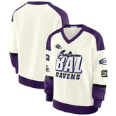 Baltimore Ravens WEAR by Erin Andrews Women's Racing Crew V-Neck Sweatshirt | NFL Near me