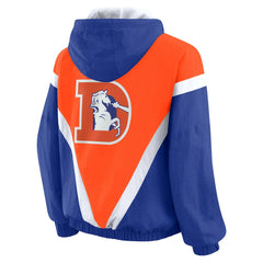 Denver Broncos WEAR by Erin Andrews Women's Plus Size Retro Crinkle Full-Zip Hoodie Windbreaker Jacket | NFL Near me