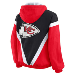 Kansas City Chiefs WEAR by Erin Andrews Women's Plus Size Retro Crinkle Full-Zip Hoodie Windbreaker Jacket | NFL New