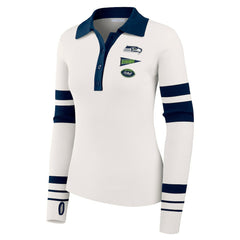 Seattle Seahawks WEAR by Erin Andrews Women's Ribbed Henley Polo Sweater | NFL Near me