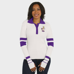 Minnesota Vikings WEAR by Erin Andrews Women's Ribbed Henley Polo Sweater | NFL Near me