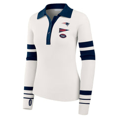 New England Patriots WEAR by Erin Andrews Women's Ribbed Henley Polo Sweater | NFL US
