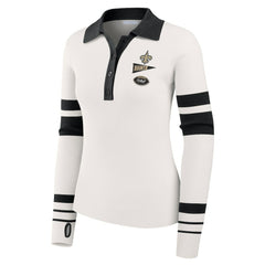 New Orleans Saints WEAR by Erin Andrews Women's Ribbed Henley Polo Sweater | NFL Outlet