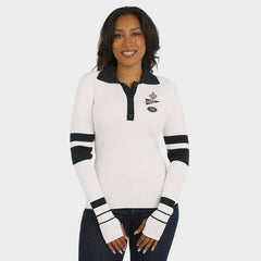 New Orleans Saints WEAR by Erin Andrews Women's Ribbed Henley Polo Sweater | NFL Outlet