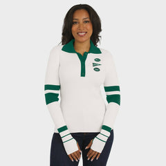 New York Jets WEAR by Erin Andrews Women's Ribbed Henley Polo Sweater | NFL On sale