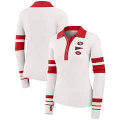 San Francisco 49ers WEAR by Erin Andrews Women's Ribbed Henley Polo Sweater | NFL Outlet