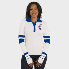 Buffalo Bills WEAR by Erin Andrews Women's Ribbed Henley Polo Sweater | NFL Outlet