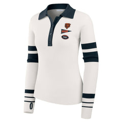 Chicago Bears WEAR by Erin Andrews Women's Ribbed Henley Polo Sweater | NFL Sale
