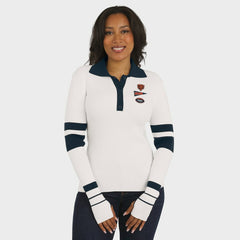 Chicago Bears WEAR by Erin Andrews Women's Ribbed Henley Polo Sweater | NFL Sale