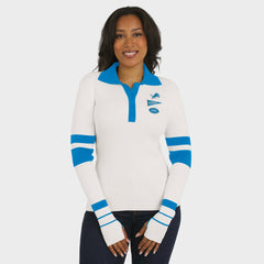 Detroit Lions WEAR by Erin Andrews Women's Ribbed Henley Polo Sweater | NFL Sale