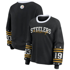 Pittsburgh Steelers WEAR by Erin Andrews Women's Plus Size Sport Long-Sleeve T-Shirt | NFL On sale