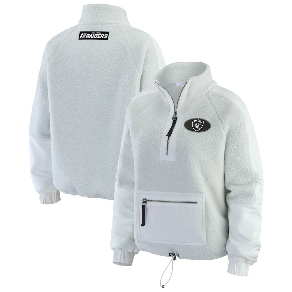 Las Vegas Raiders WEAR by Erin Andrews Women's Polar Fleece Half-Zip Jacket | NFL On sale
