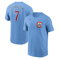 Dansby Swanson Chicago Cubs Nike Fuse Name & Number T-Shirt - MLB T-shirts