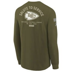 Kansas City Chiefs Youth 2025 Salute to Service Sideline Long Sleeve T-Shirt | NFL New