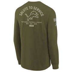 Detroit Lions Youth 2025 Salute to Service Sideline Long Sleeve T-Shirt | NFL Hot