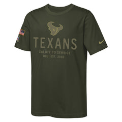 Houston Texans Youth 2025 Salute to Service Sideline Dri-FIT T-Shirt | NFL Sale