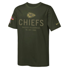 Kansas City Chiefs Youth 2025 Salute to Service Sideline Dri-FIT T-Shirt | NFL Sale