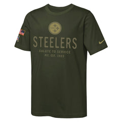 Pittsburgh Steelers Youth 2025 Salute to Service Sideline Dri-FIT T-Shirt | NFL Hot