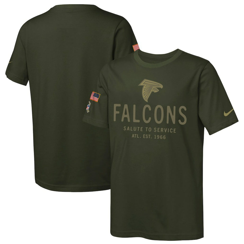 Atlanta Falcons Youth 2025 Salute to Service Sideline Dri-FIT T-Shirt | NFL New