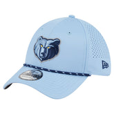 Light Blue Memphis Grizzlies Featherweight Poly Rope Flex 39Thirty Hat | NBA