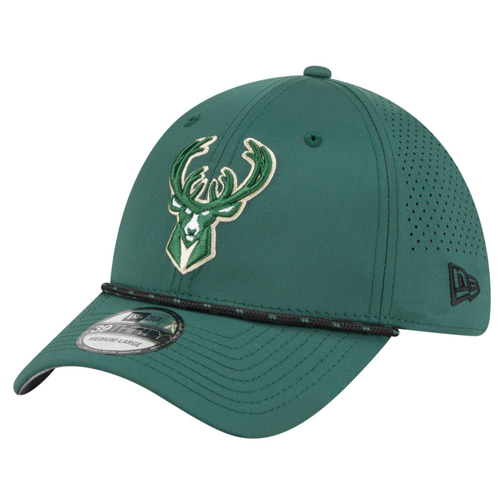 Hunter Green Milwaukee Bucks Featherweight Poly Rope Flex 39Thirty Hat | NBA