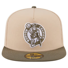 Tan Boston Celtics Color Pack Two-Tone 59FIFTY A-Frame Fitted Hat | NBA
