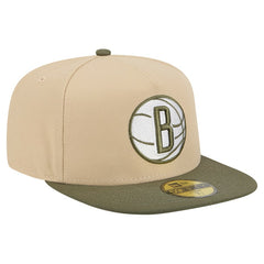 Tan Brooklyn Nets Color Pack Two-Tone 59FIFTY A-Frame Fitted Hat | NBA