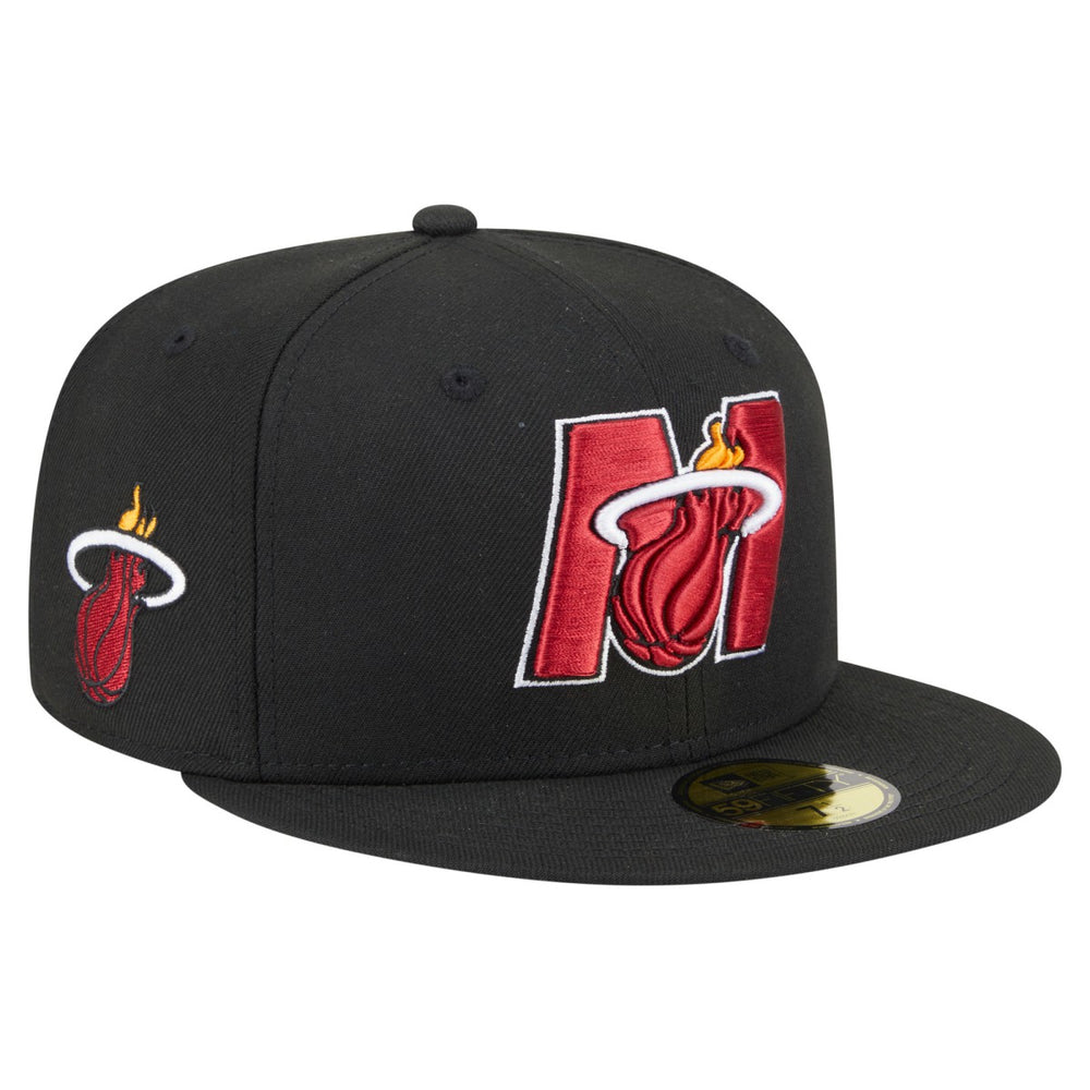 Black Miami Heat Deceptor 59FIFTY Fitted Hat | NBA