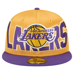 Gold/Purple Los Angeles Lakers Satin Two-Tone 59FIFTY Fitted Hat | NBA