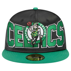 Black/Kelly Green Boston Celtics Satin Two-Tone 59FIFTY Fitted Hat | NBA