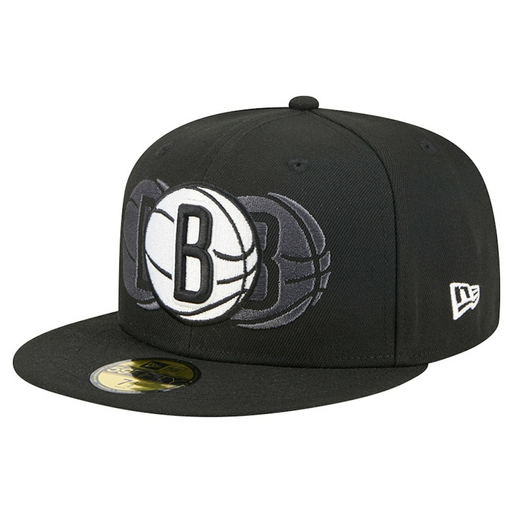 Black Brooklyn Nets Tri-Hit 59Fifty Fitted Hat | NBA