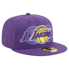 Purple Los Angeles Lakers Tri-Hit 59Fifty Fitted Hat | NBA