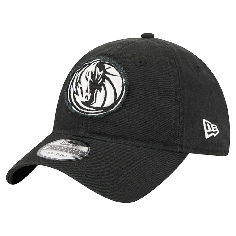 Black Dallas Mavericks Stamp Fabric Applique 9TWENTY Adjustable Hat sale | NBA