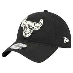 Black Chicago Bulls Stamp Fabric Applique 9TWENTY Adjustable Hat | NBA