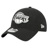 Black Los Angeles Lakers Stamp Fabric Applique 9TWENTY Adjustable Hat | NBA