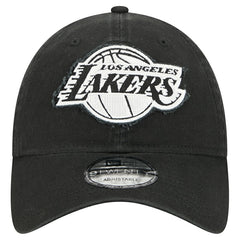 Black Los Angeles Lakers Stamp Fabric Applique 9TWENTY Adjustable Hat | NBA