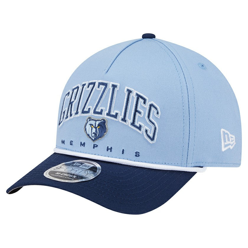 Light Blue Memphis Grizzlies Bold Arch COOLERA 9FORTY A-Frame M-Crown Adjustable Hat | NBA