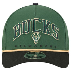 Hunter Green Milwaukee Bucks Bold Arch COOLERA 9FORTY A-Frame M-Crown Adjustable Hat | NBA