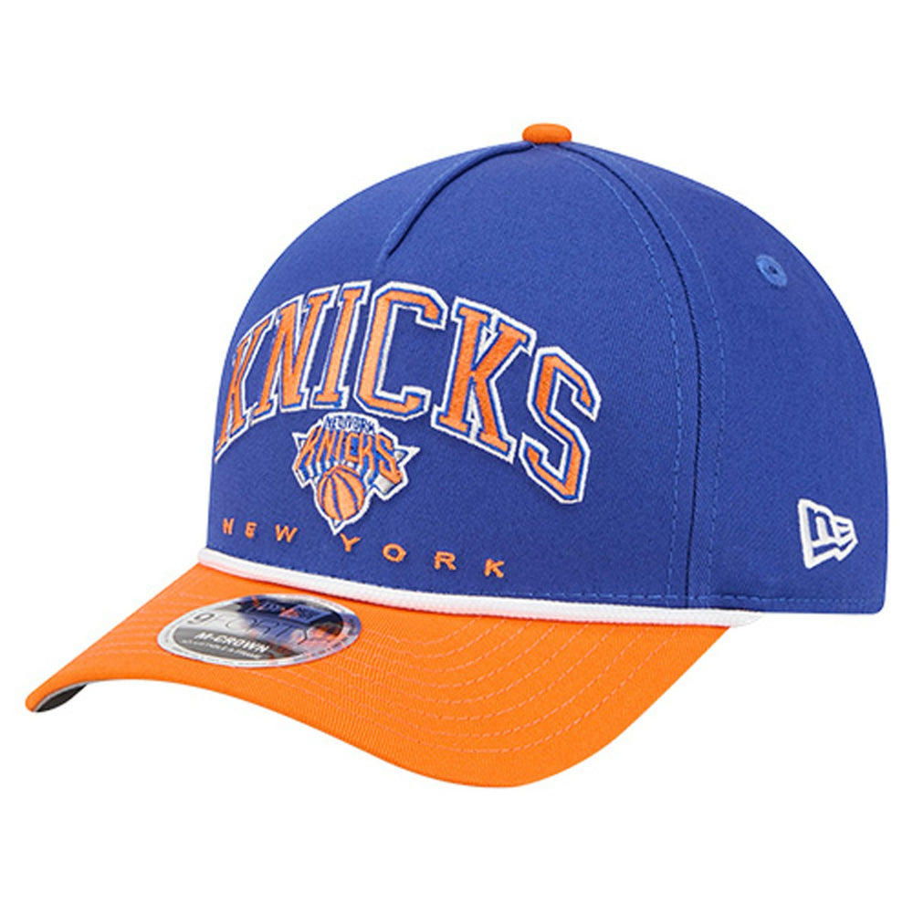 Blue New York Knicks Bold Arch COOLERA 9FORTY A-Frame M-Crown Adjustable Hat | NBA