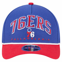 Royal Philadelphia 76ers Bold Arch COOLERA 9FORTY A-Frame M-Crown Adjustable Hat | NBA