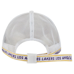 White Los Angeles Lakers Featherweight Team Tape 9FORTY M-Crown A-Frame Adjustable Hat | NBA