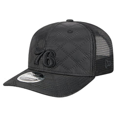 Black Philadelphia 76ers Quilted 9SEVENTY Trucker Adjustable Hat | NBA